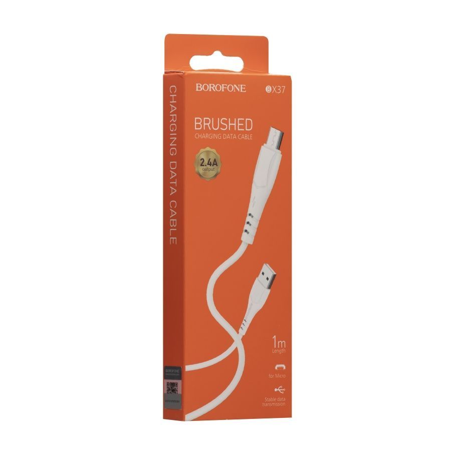 Кабель USB Borofone BX37 Wieldy Micro Бiлий