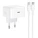 Мережевий Зарядний Пристрій Hoco C161A 1USB-C PD3.2 40W/60W+Type-C to Type-C