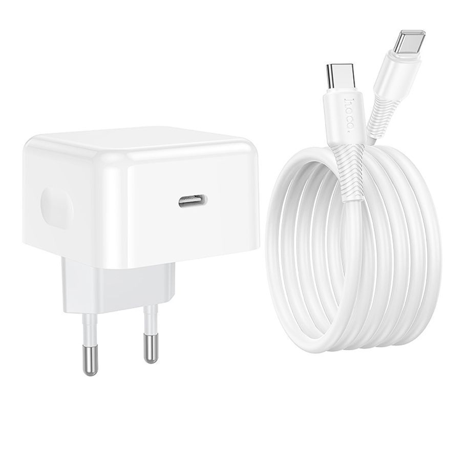 Мережевий Зарядний Пристрій Hoco C161A 1USB-C PD3.2 40W/60W+Type-C to Type-C