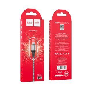 Кабель USB Hoco X50 Excellent Micro Сiрий