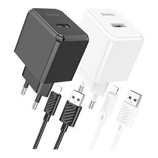 Мережевий Зарядний Пристрій Hoco CS11A 1USB 2.1A+USB to Lightning Білий