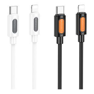 Кабель USB Borofone BX114 Silicone Type-C to Lightning PD27W Бiлий