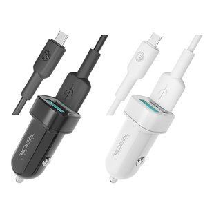 Автомобільний Зарядний Пристрій Ridea RCC-21212 Grand Type-C 2USB 2.4 A Чорний